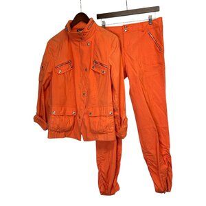 TG-17 Inc International Concepts Orange Cotton Stretch Utility Jacket & Pants Se